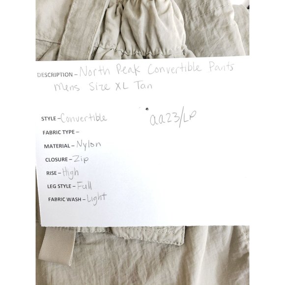 North Peak Convertible Pants Men's Size XL Tan - Picture 9 of 10